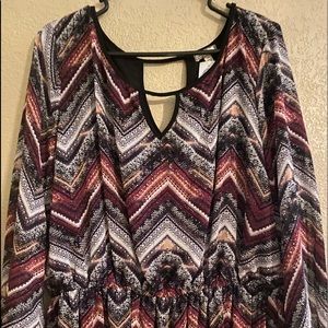 NWT Eyeshadow” plus size 2X long sleeve w/elastic at end of sleeves/ waist dress